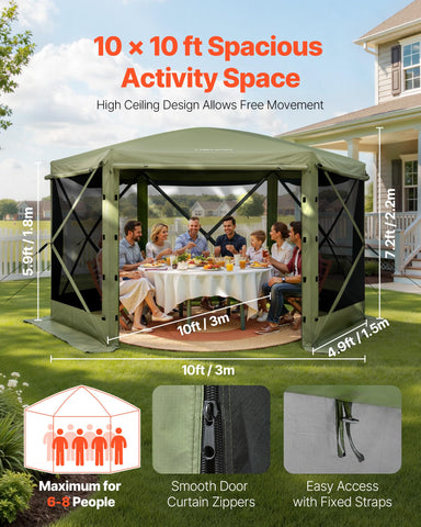 VEVOR pop-up gazebo doors open, inviting easy entry and breezy outdoor comfort during events.