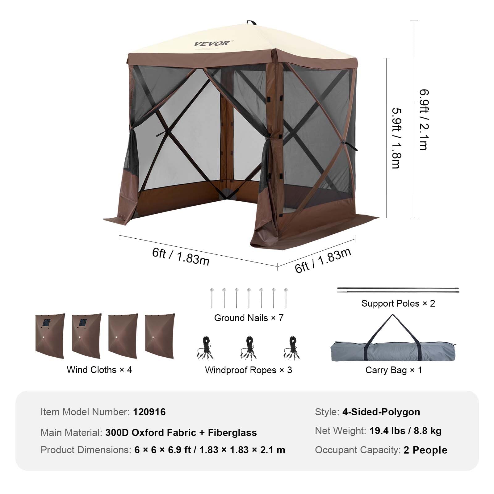 VEVOR Pop Up Gazebo ground nails secure the base on soft soil
