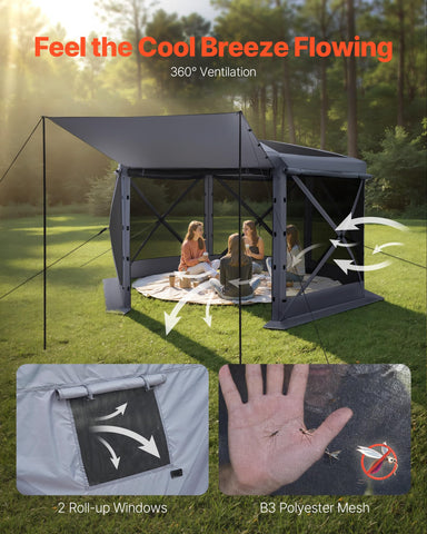 VEVOR ground stakes and guy ropes stabilize outdoors