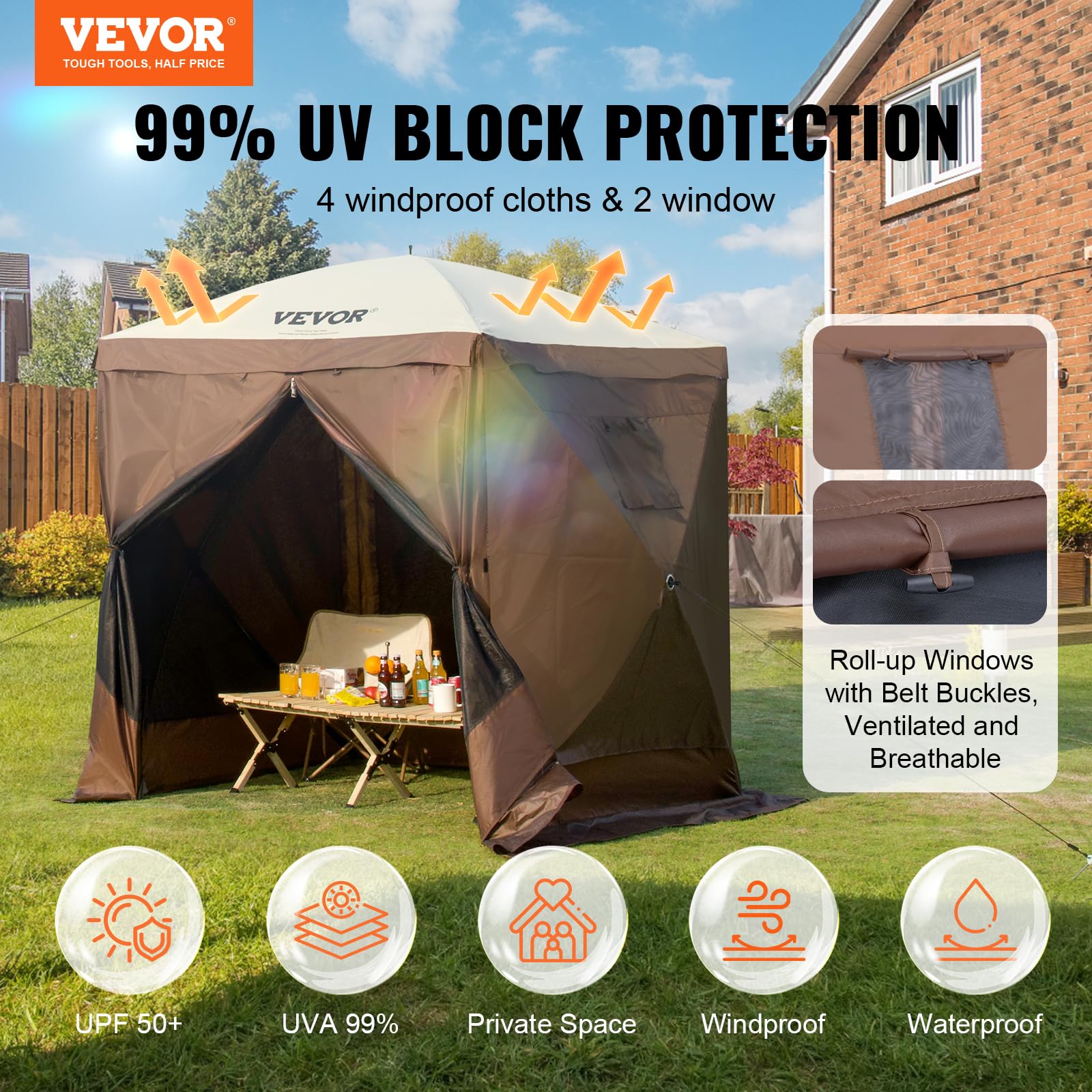 VEVOR Pop Up Gazebo privacy wind cloth panel offers seclusion and wind protection