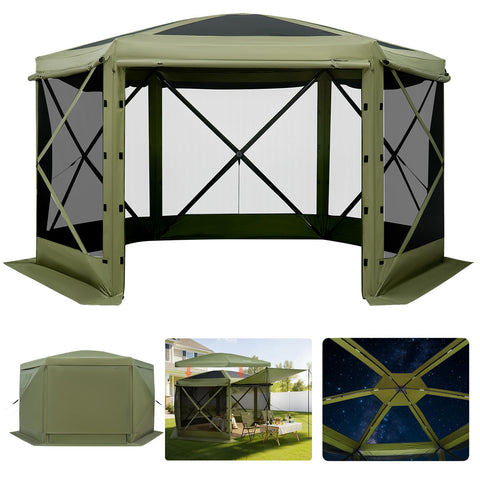 VEVOR Pop Up Gazebo front view with screen walls for outdoor gatherings