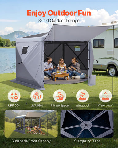 VEVOR UV50+ sunshade canopy provides daytime comfort
