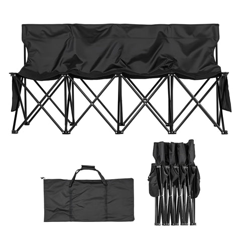 VEVOR portable folding bench with side pockets for organized seating and gear.