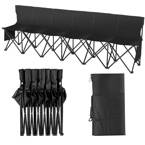 VEVOR portable folding bench with backrest, ideal for sideline comfort
