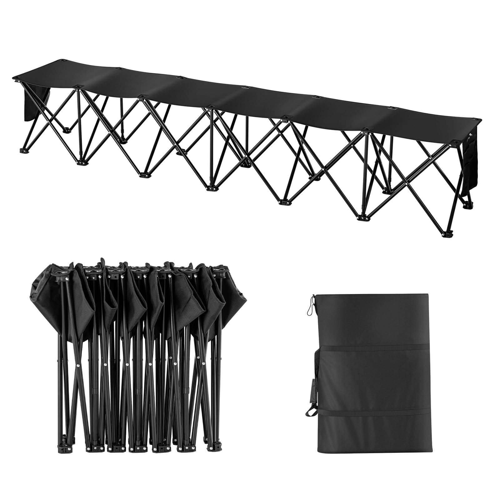 VEVOR portable folding bench six-seat configuration for group outdoor seating