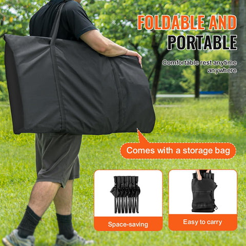 VEVOR fold-and-go bench folds in seconds for storage