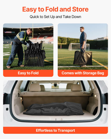 VEVOR portable folding bench shown in folded form for compact storage