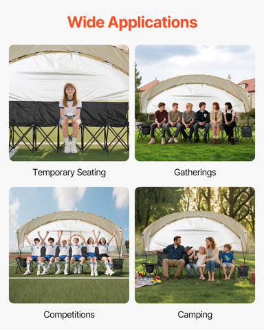 VEVOR bench set up on a field during a game or event