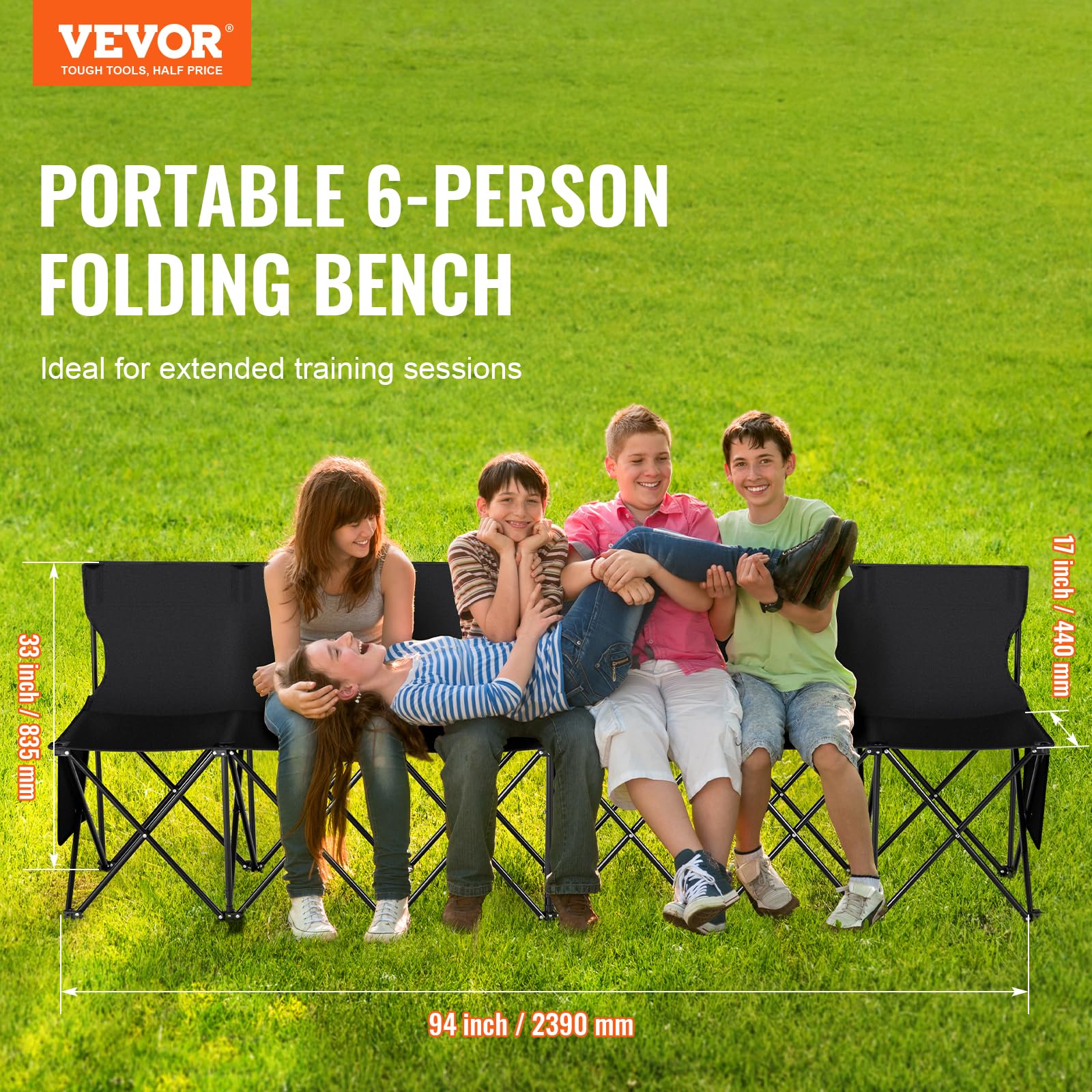 VEVOR bench features side pockets for keys and phone storage