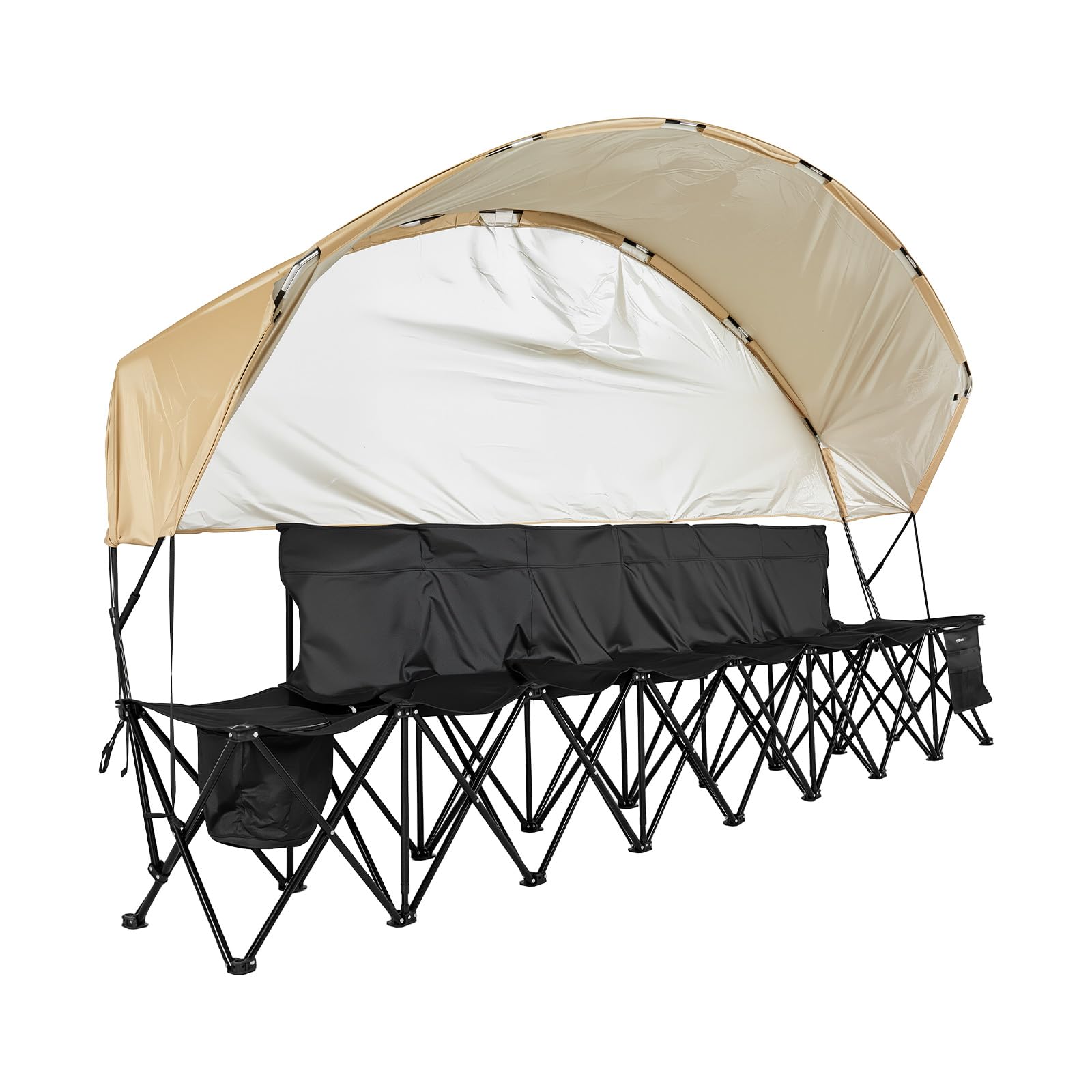 VEVOR portable folding bench with sunshade providing shade for outdoor games