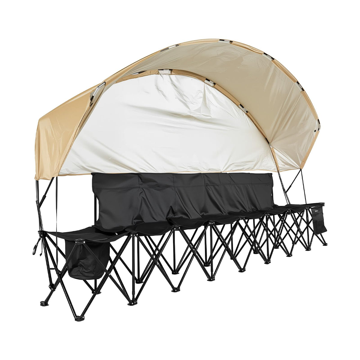 VEVOR portable folding bench with sunshade providing shade for outdoor games