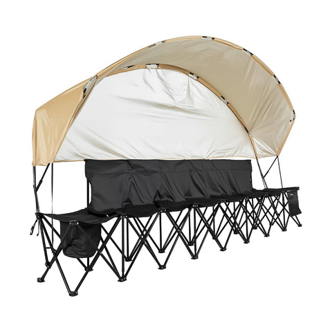 VEVOR portable folding bench with sunshade providing shade for outdoor games