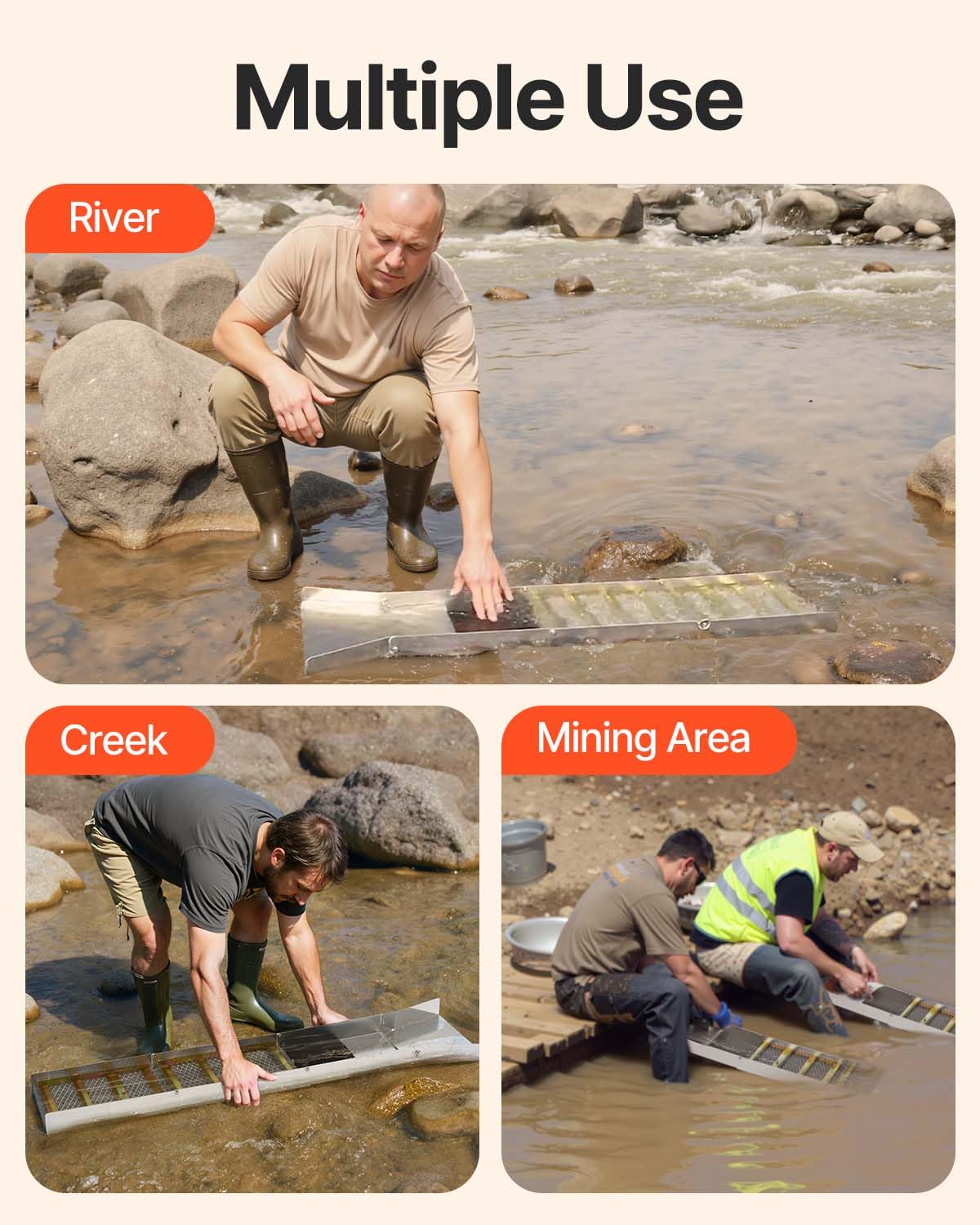 VEVOR portable gold prospecting setup suitable for river and creek work.