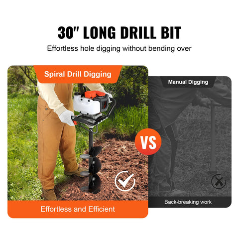 VEVOR Post Hole Digger emergency stop on handle for quick shutdown