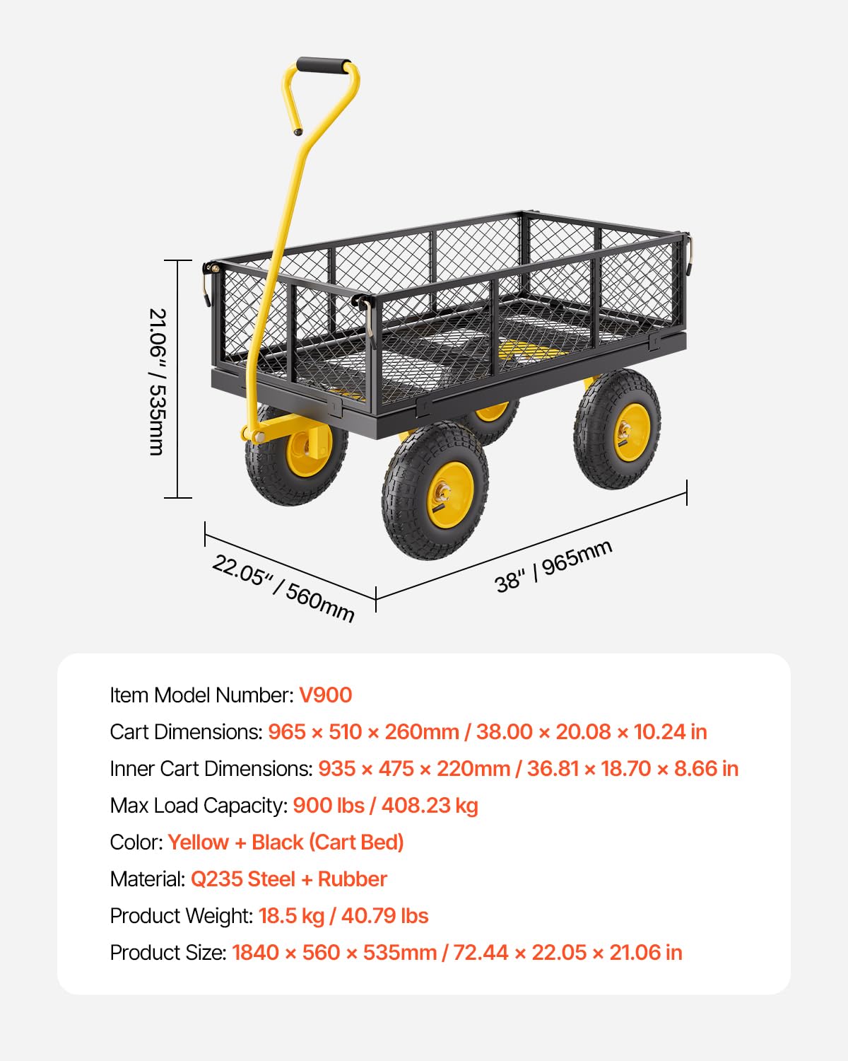 VEVOR powder-coated steel construction resists corrosion for outdoor use