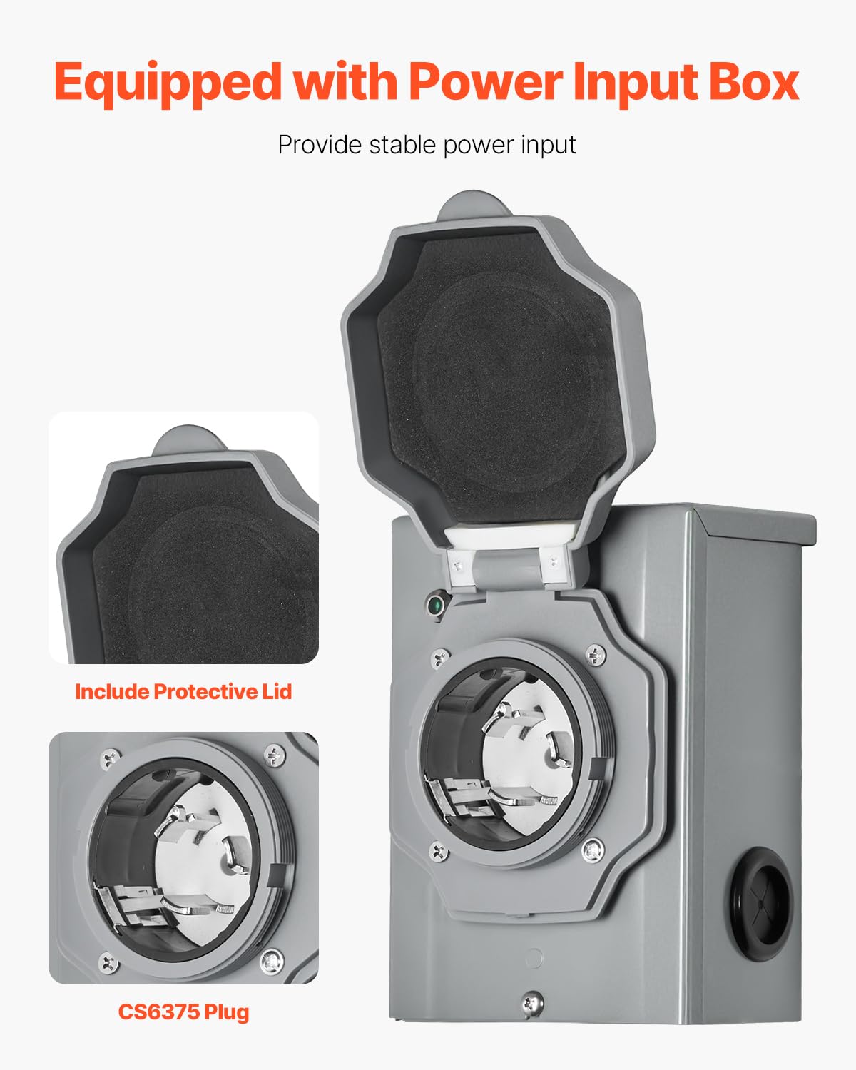 VEVOR CS6375 power input box ensures stable generator connection.