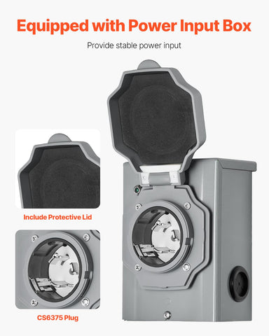 VEVOR CS6375 power input box ensures stable generator connection.