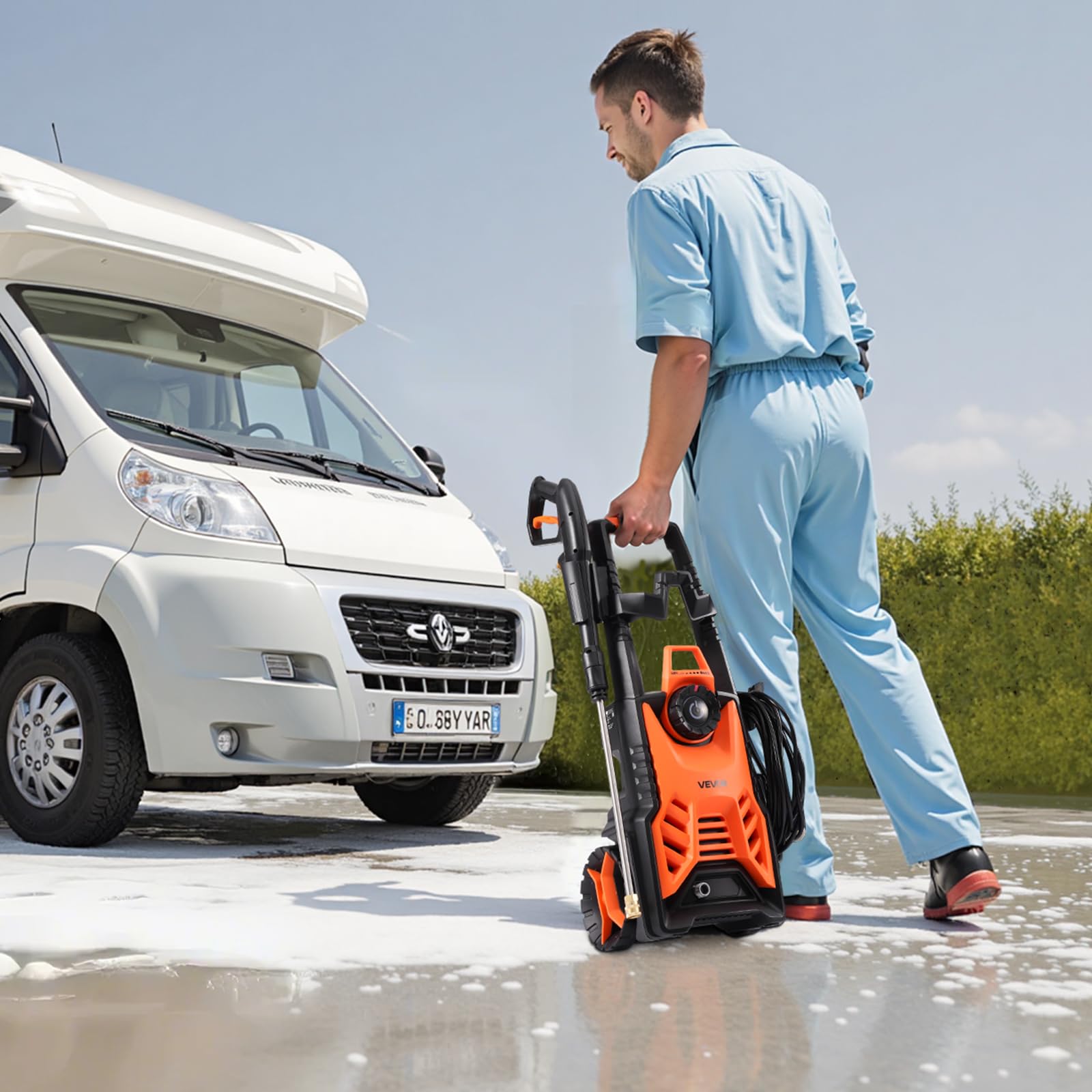 VEVOR four-nozzle system enabling quick-tip changes for different surfaces