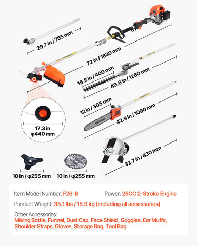 VEVOR protective gear set protects face, ears, and hands during use.