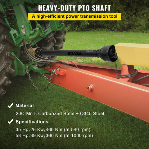 VEVOR Series 4 shield protects the PTO shaft during field work