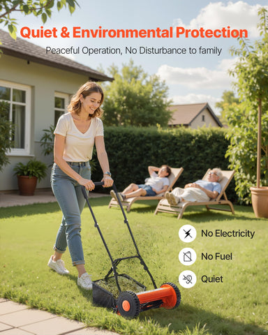 VEVOR ergonomic U shaped handle reduces user strain during mowing