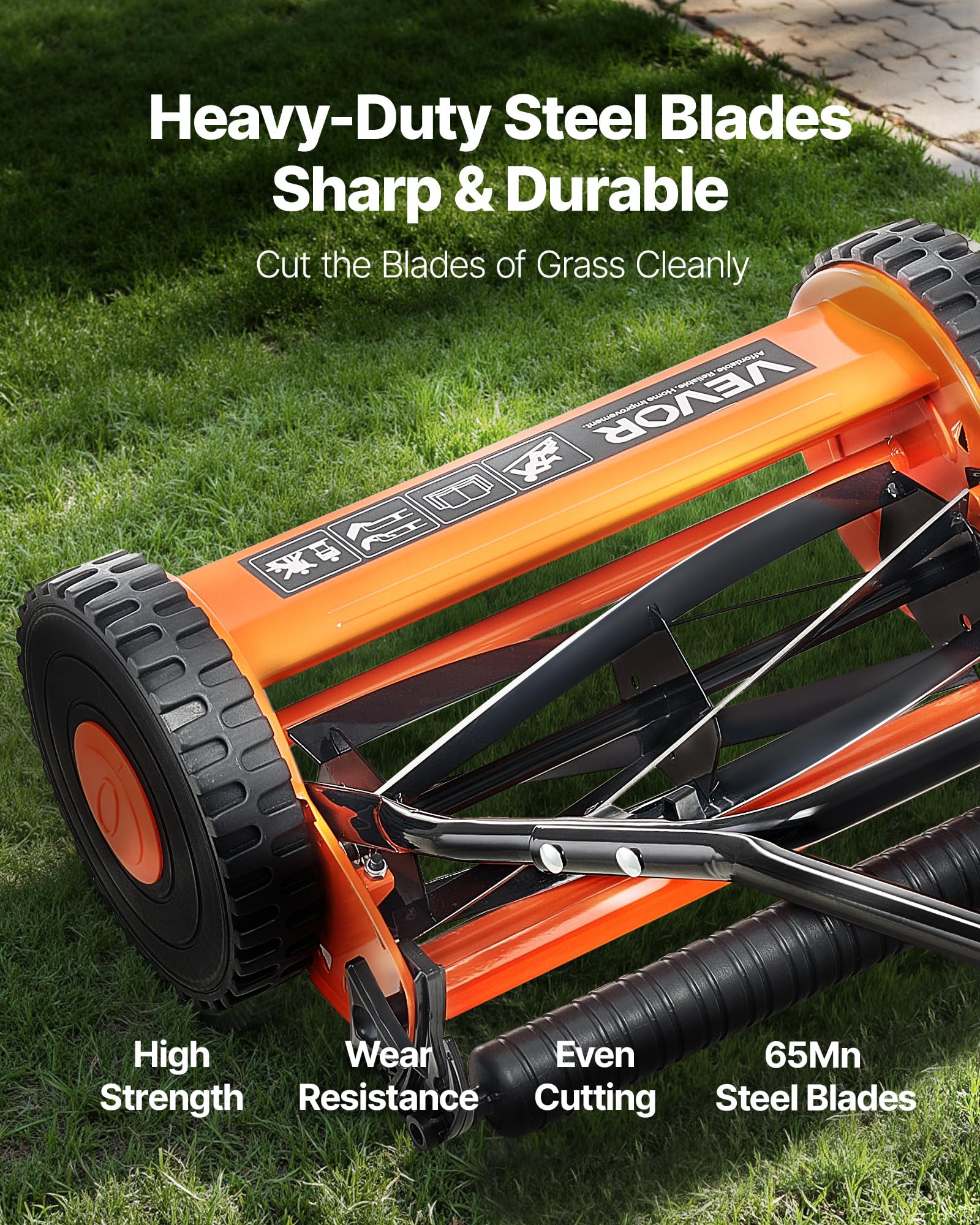 VEVOR adjustable cutting height supports season specific mowing for various grasses