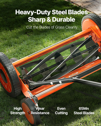 Adjustable cutting height from 1.37 to 2.44 inches to suit seasons and grass types.