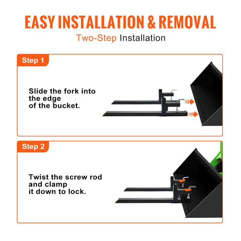 VEVOR quick-attach installation step showing clamp-on setup