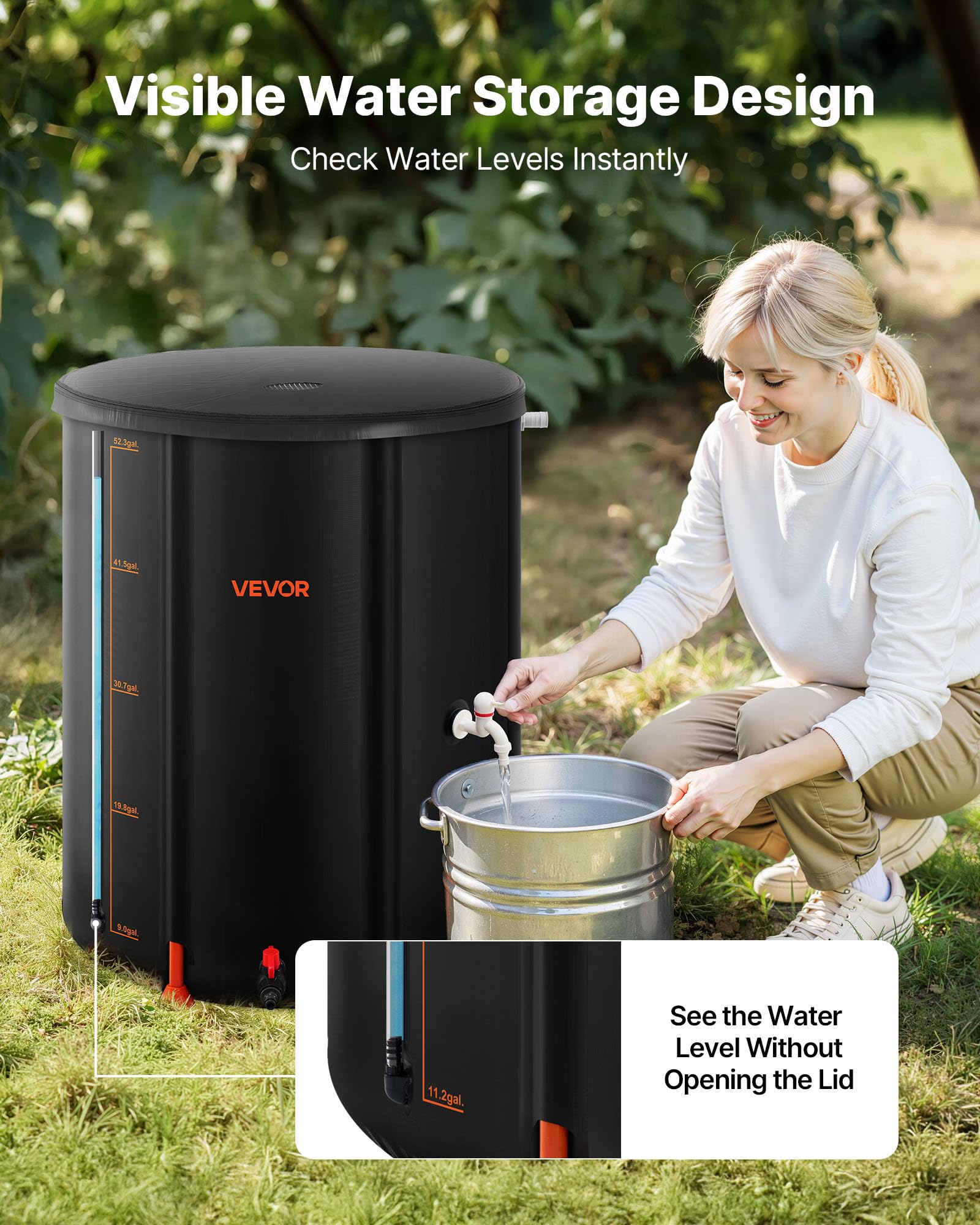 VEVOR three pre-installed outlet valves simplify setup and watering tasks