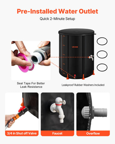 VEVOR spigot close-up highlighting convenient water withdrawal for gardens