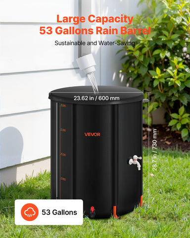 VEVOR top mesh lid on rain barrel allowing quick access and debris protection
