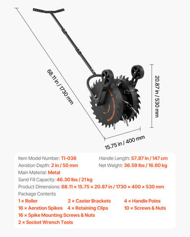 VEVOR ready for use view illustrating rolling mode and aeration mode
