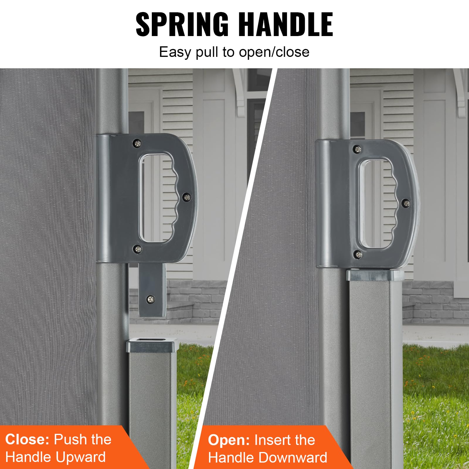 VEVOR telescopic poles demonstrate 2-degree tilt to prevent sag.