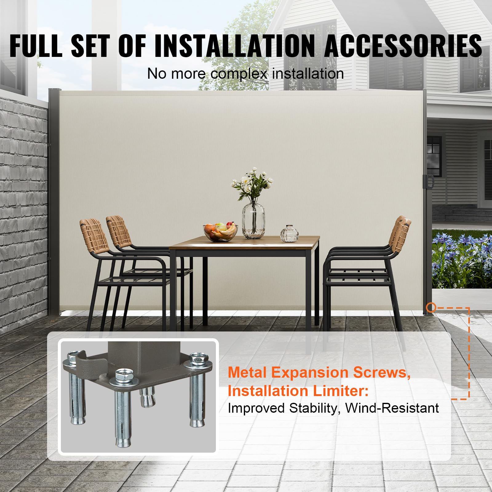 VEVOR wall brackets highlight secure mounting for durable outdoor shelter.