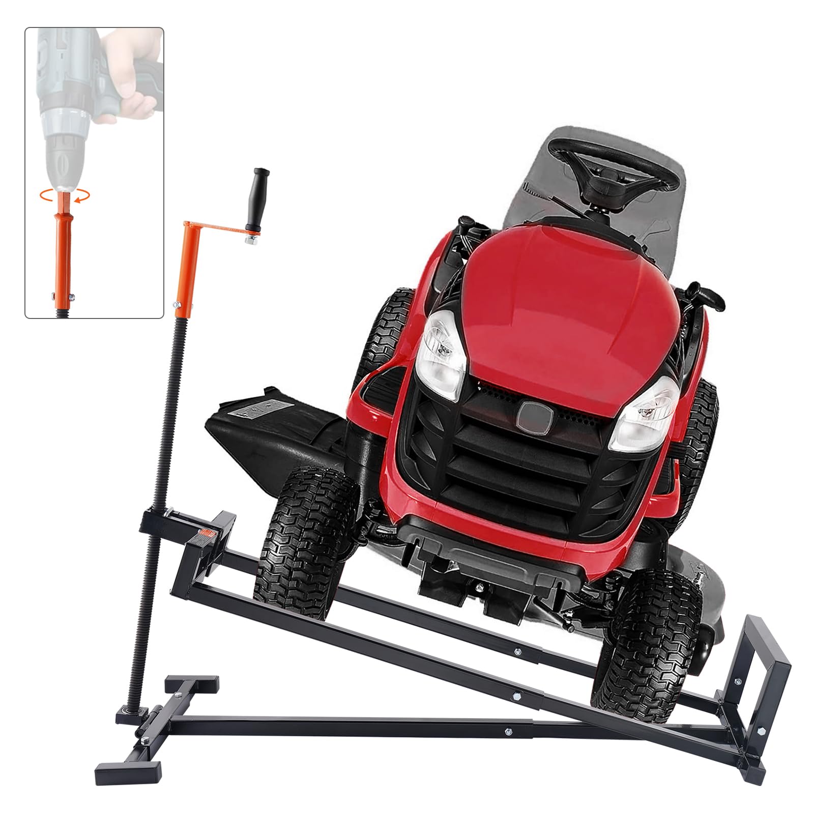 VEVOR Ride-On Mower Lift Jack front view with robust 880-lb capacity