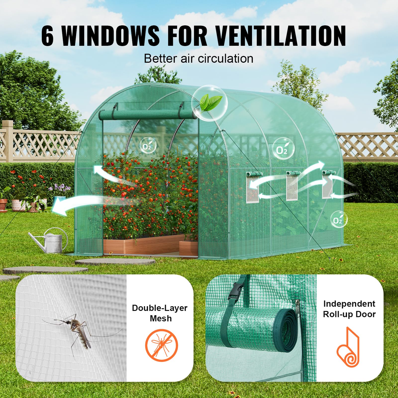 VEVOR roll-up zipper door provides quick access and convenient entry