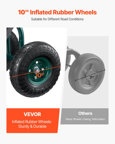 VEVOR rolling garden cart 300 lbs capacity supports heavy tools
