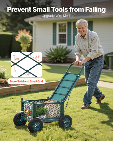 VEVOR rolling garden cart all-metal structure for durability outdoors
