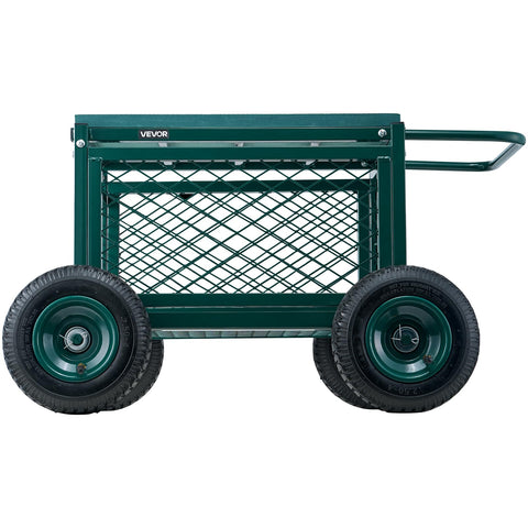 VEVOR rolling garden cart pull-handle integration for easy maneuvering
