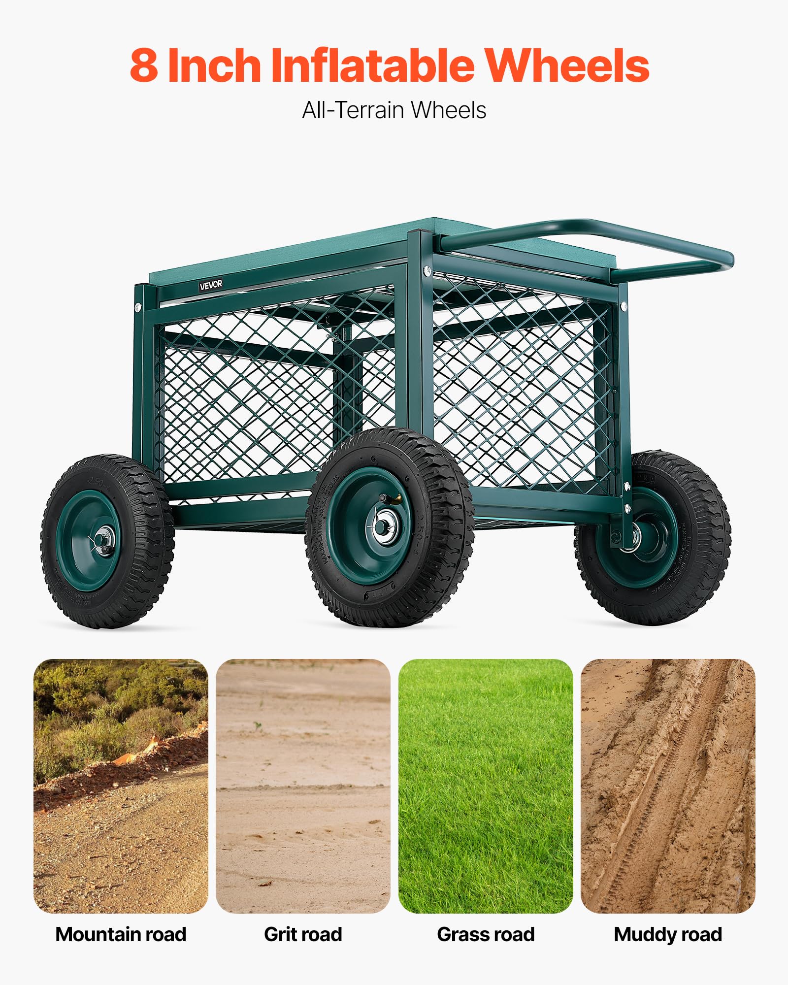 VEVOR rolling garden cart seat with EVA cushion for comfortable breaks