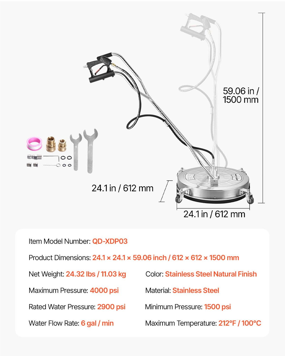 VEVOR rotating dual-handle design improves maneuverability