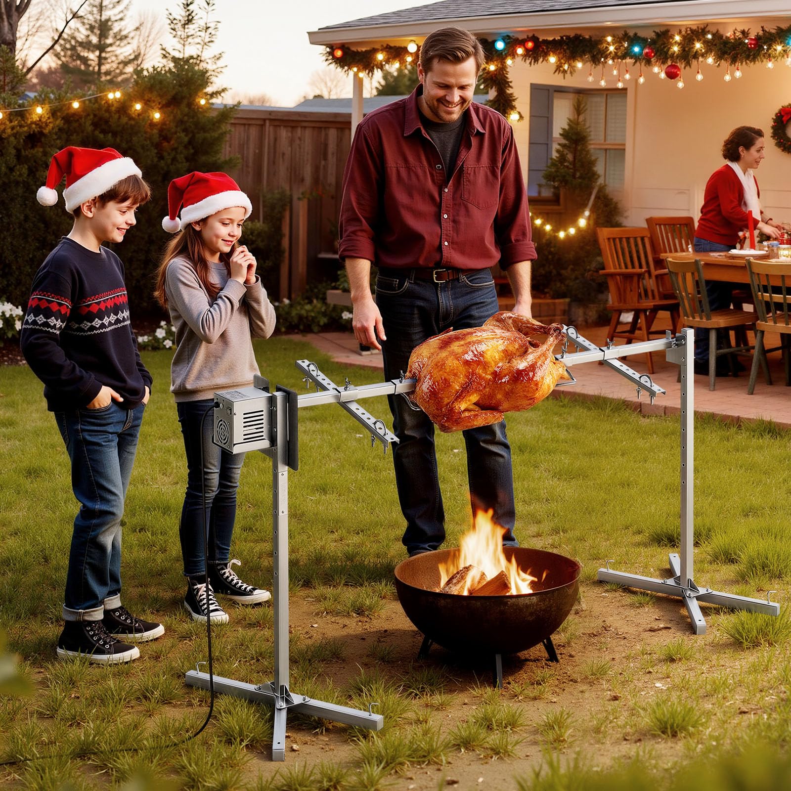 VEVOR easy-assembly rotisserie setup for quick use