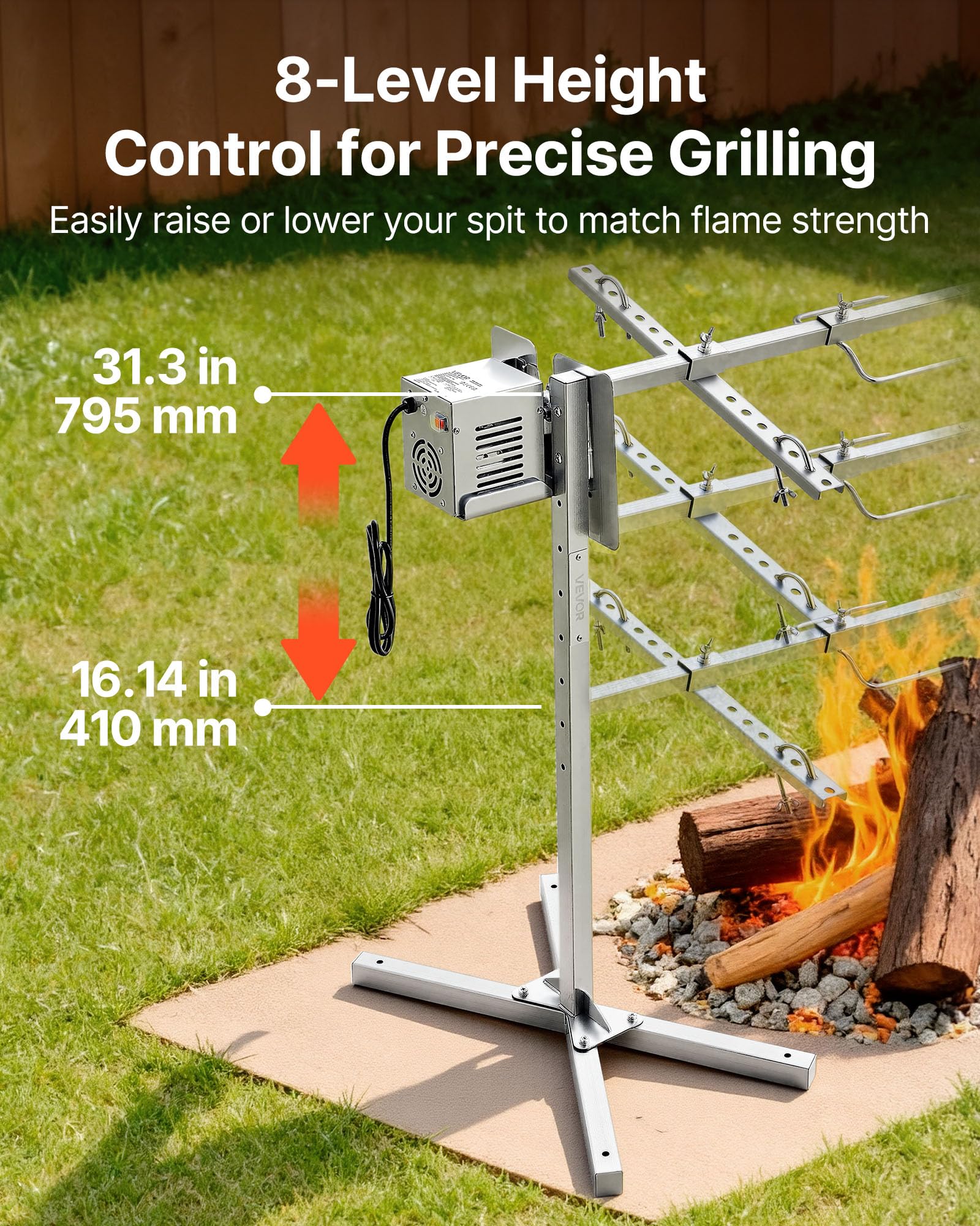 VEVOR rotisserie grill SUS304 forks ensure safe contact with food and durability