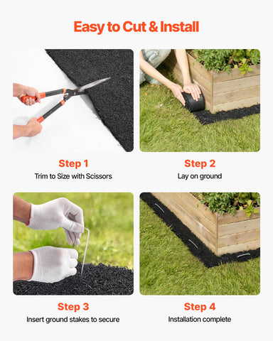 VEVOR Rubber Mulch Mat Roll keeps garden paths dry and slip free.