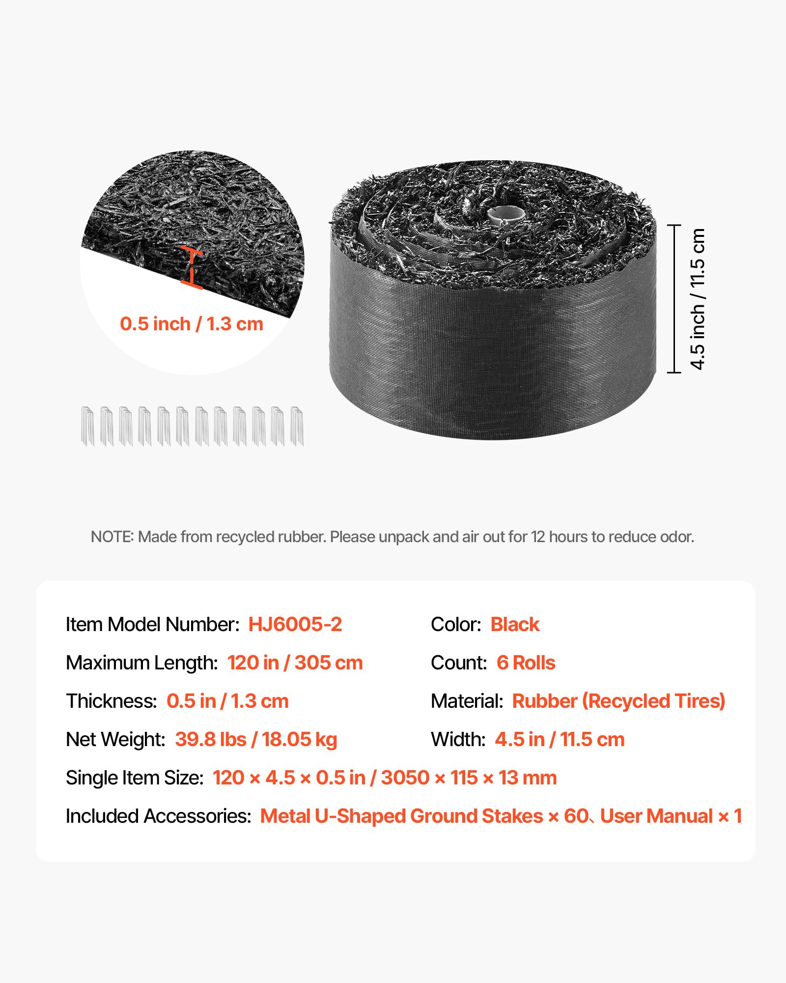 VEVOR Rubber Mulch Mat Roll cuts to fit garden shapes easily.