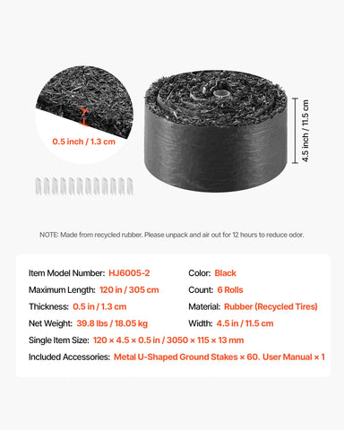 VEVOR Rubber Mulch Mat Roll cuts to fit garden shapes easily.