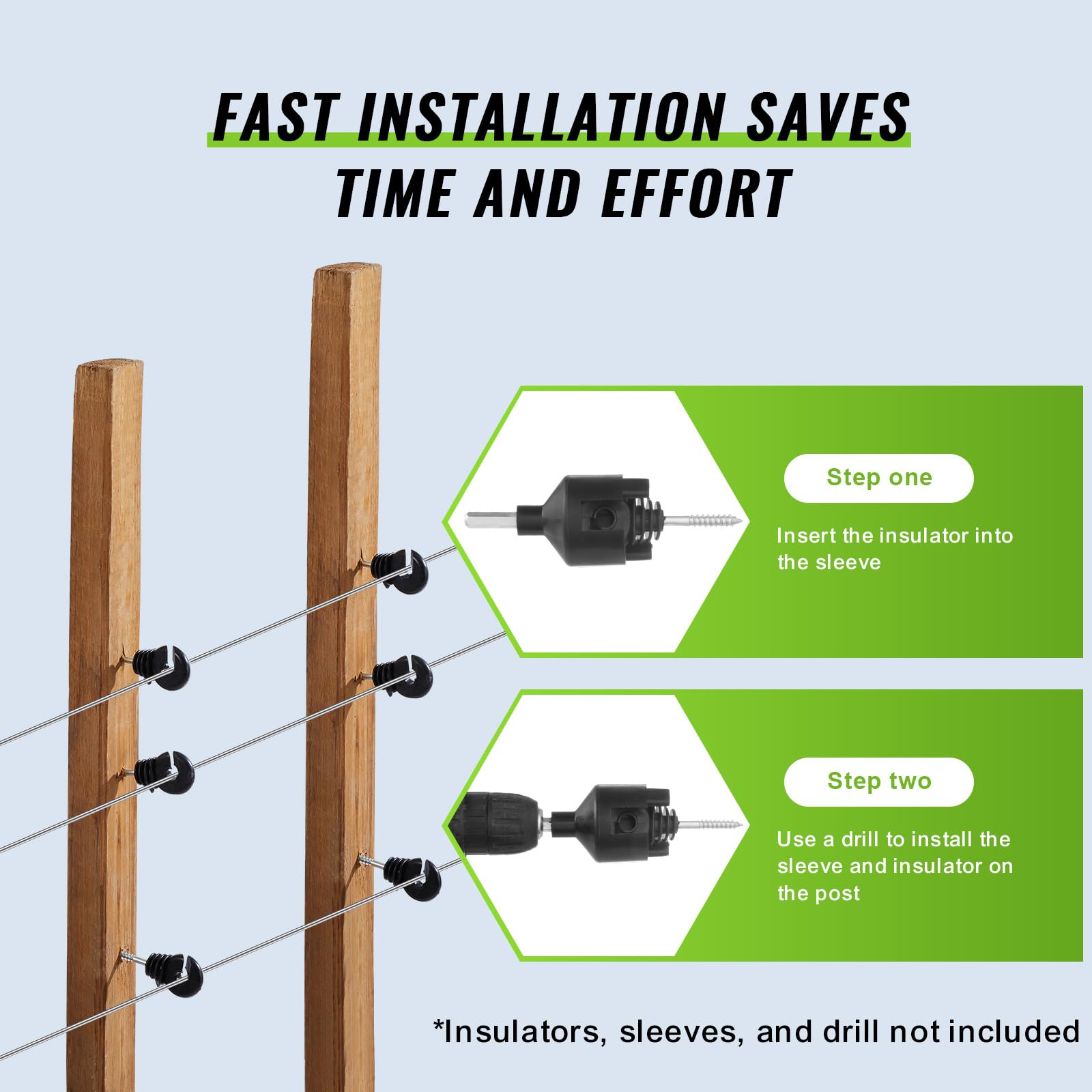 VEVOR rust-resistant and UV-durable fence wire for outdoor use.