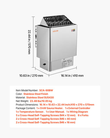 VEVOR sauna heater in a hotel or spa setting illustrating reliable performance