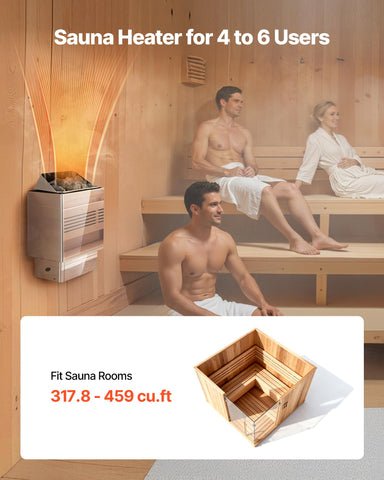 VEVOR sauna heater interior stone chamber emphasizes large stone capacity