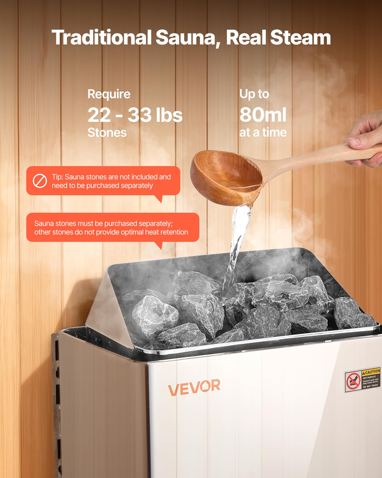 VEVOR sauna heater thermostat display with user-friendly interface